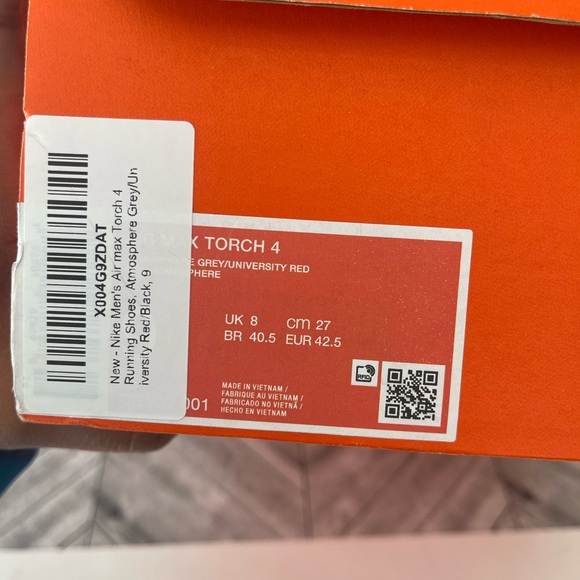 Nike Air Max Torch 4 Atmosphere Grey Red Men's Size 9 Shoes #300A - Picture 10 of 10